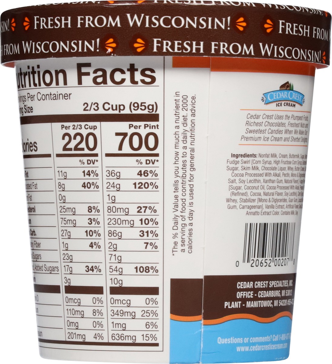 slide 4 of 13, Cedar Crest Mackinac Island Fudge Ice Cream 1 pt, 1 pint