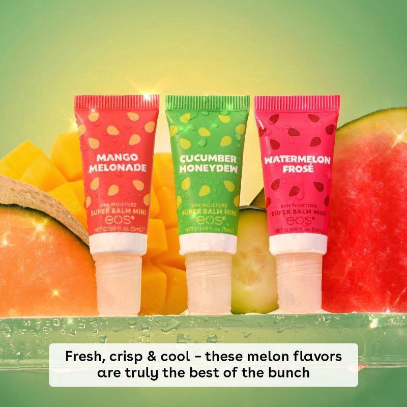 slide 5 of 9, eos 24hrs Moisture Super Balm Minis - Melon Magic - 0.169 fl oz/3pk, 3 ct