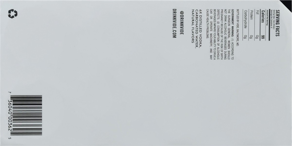 slide 2 of 12, Vide Vodka Soda Cocktail Variety Pack, 8 ct; 12 oz