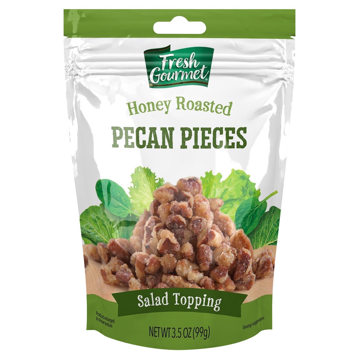 slide 1 of 3, Fresh Gourmet Honey Roasted Pecan Pieces, 3.5 oz