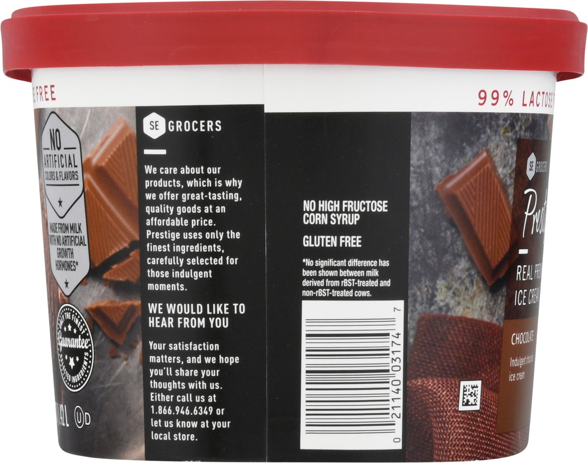 slide 6 of 9, Prestige Real Premium Ice Cream 99% Lactose Free Chocolate, 48 oz