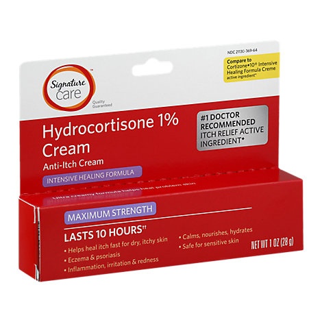 slide 1 of 1, Signature Care Cream Anti Itch Hydrocortisone 1% Healing Formula Maximum Strength, 1 oz