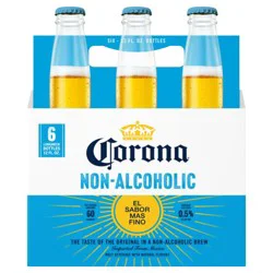 Corona Non-Alcoholic Malt Beverage Mexican Brew, 6 pk 12 fl oz Bottles, less than 0.5% ABV