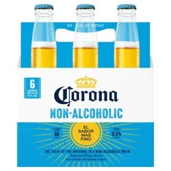 Corona Non-Alcoholic Malt Beverage Mexican Brew, 6 pk 12 fl oz Bottles, less than 0.5% ABV