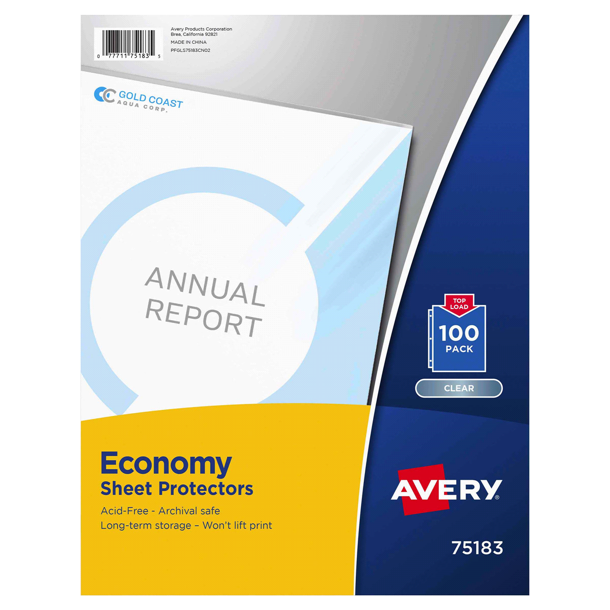 slide 1 of 1, Avery Sheet Protectors Economy Clear, 100 ct