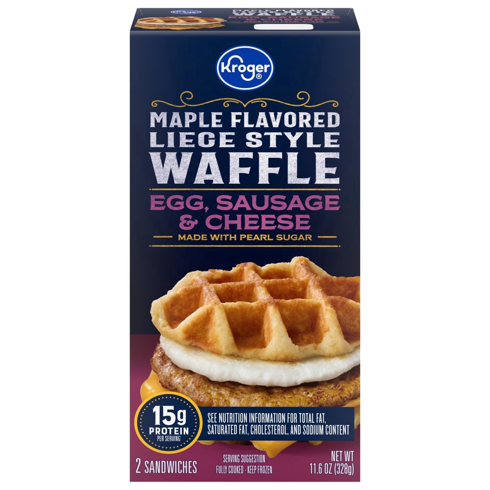 slide 4 of 5, Kroger Sausage Egg Cheese Waffle, 2 ct / 11.6 oz