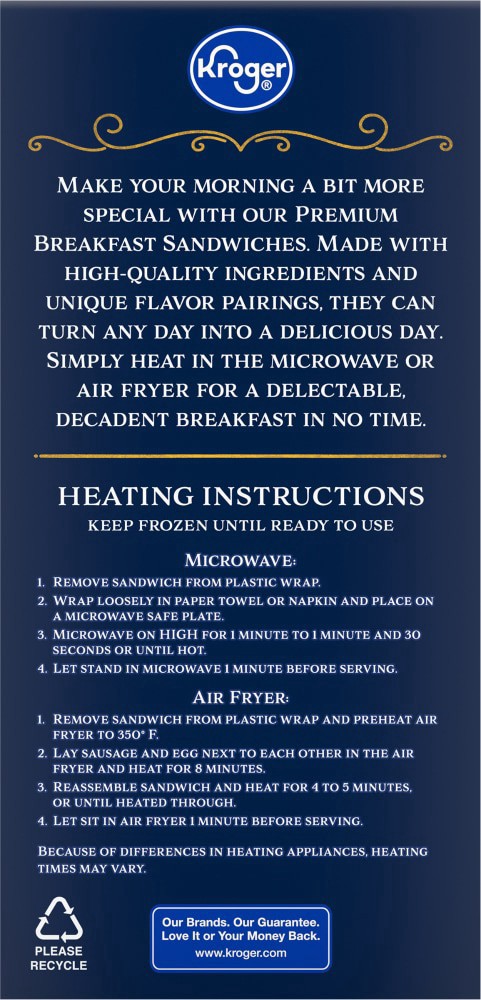 slide 3 of 5, Kroger Sausage Egg Cheese Waffle, 2 ct / 11.6 oz