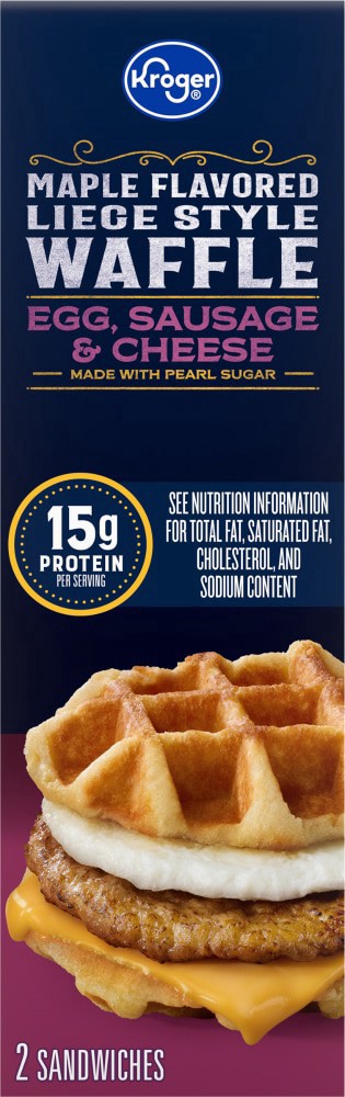 slide 5 of 5, Kroger Sausage Egg Cheese Waffle, 2 ct / 11.6 oz