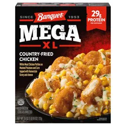 Banquet MEGA XL Country-Fried Chicken, 29g Protein Per Container, Frozen Meal, 26 oz.