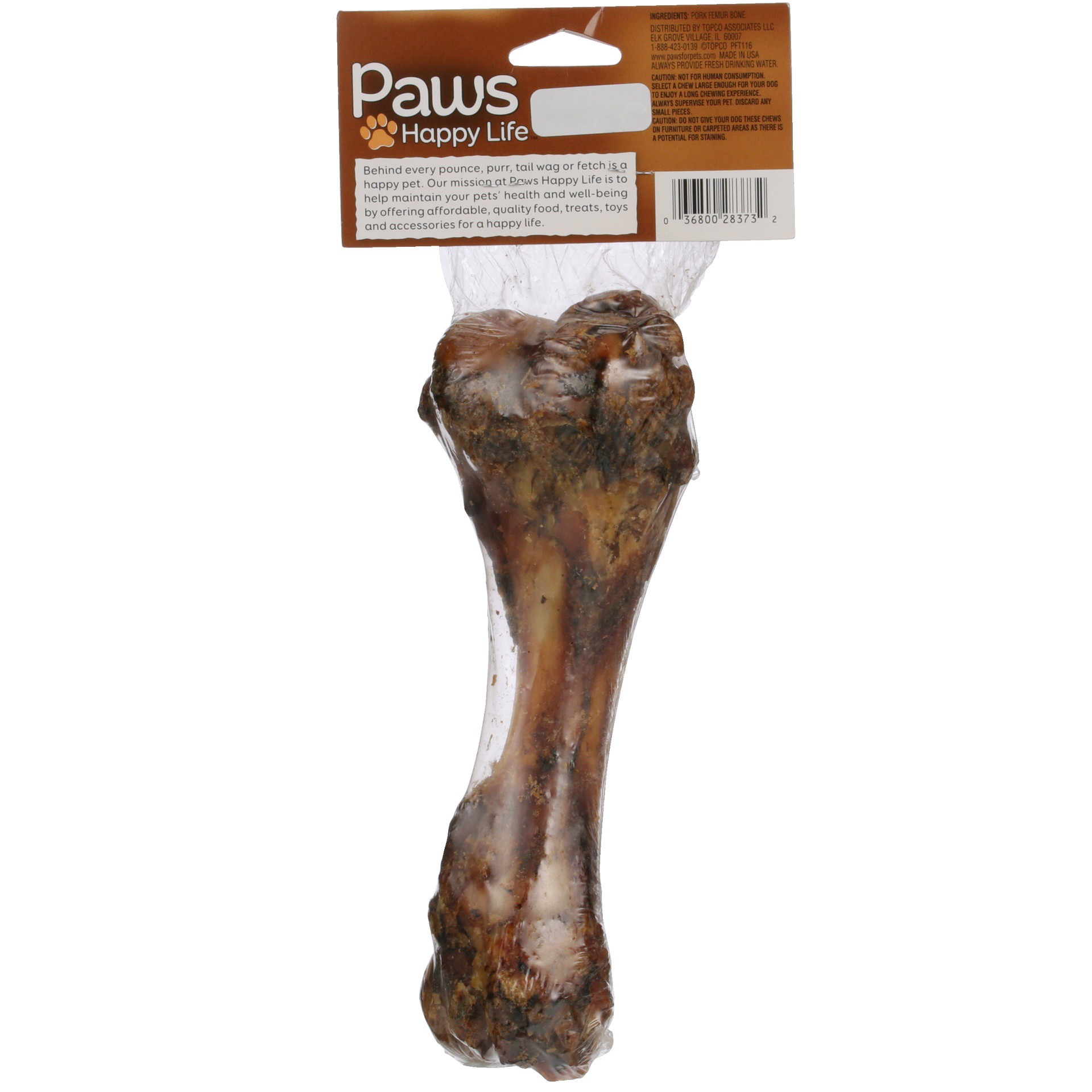 slide 4 of 6, Paws Happy Life Naturals Meaty Pork Femur, 1 ct