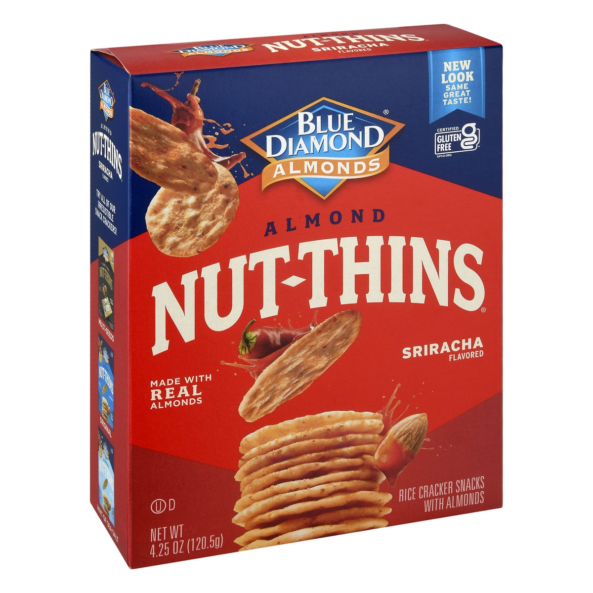 slide 2 of 9, Blue Diamond Sriracha Almond Nut Thins, 4.25 oz