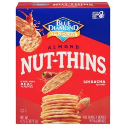 Blue Diamond Nut-Thins Almond Sriracha Flavored Rice Cracker Snacks 4.25 oz