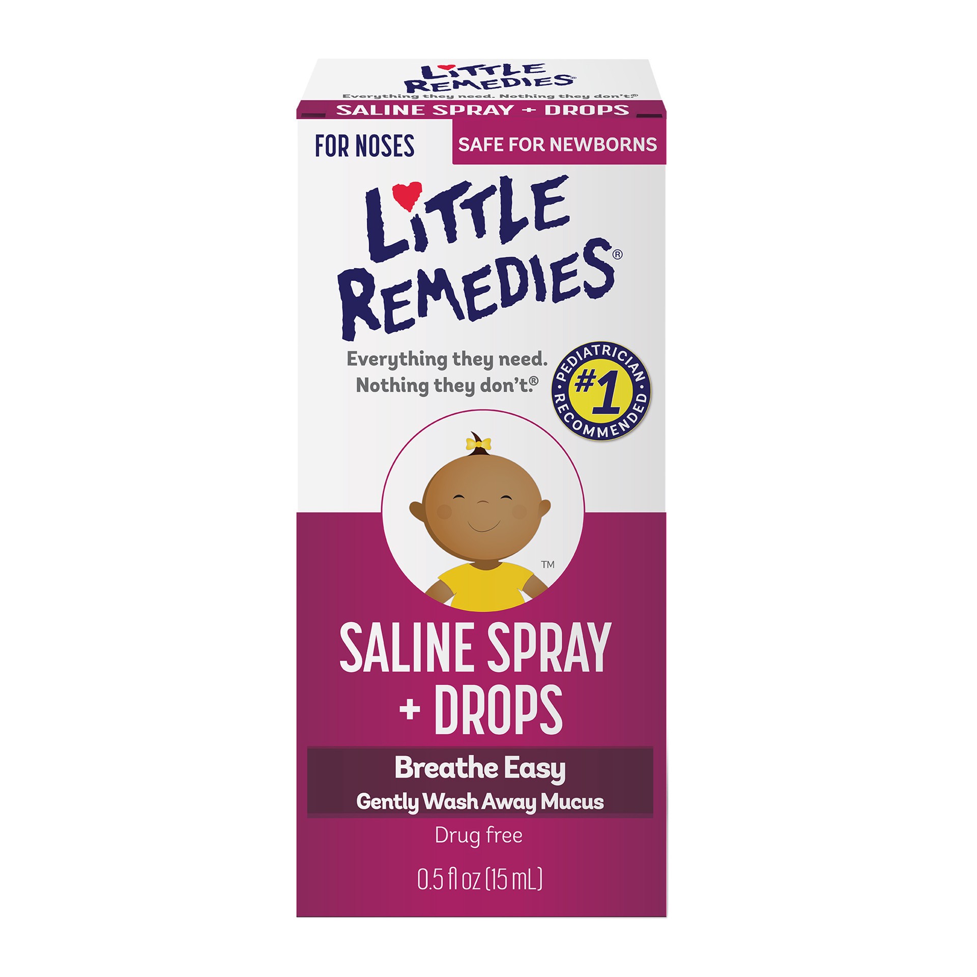 slide 1 of 1, Little Remedies, Saline Nasal Spray and Saline Drops for Baby and Newborn, 0.5 Fl Oz, 0.50 fl oz