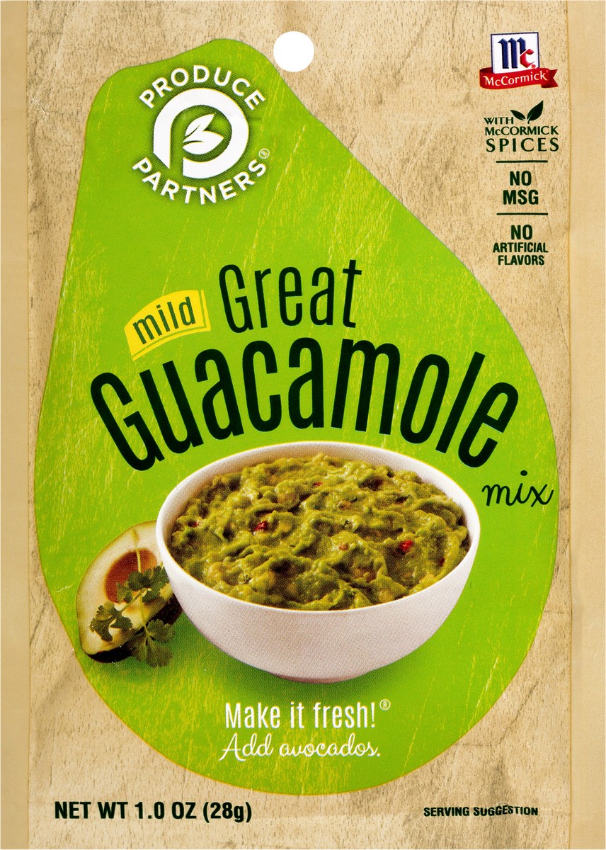 slide 5 of 7, McCormick Produce Partners Guacamole Mix - Mild, 1 oz