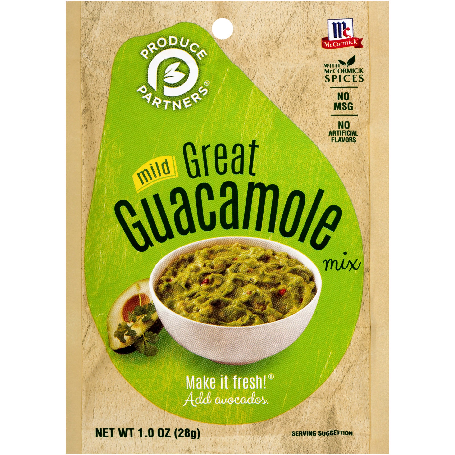 slide 1 of 7, McCormick Produce Partners Guacamole Mix - Mild, 1 oz