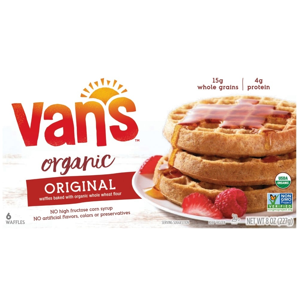 slide 1 of 1, Van's Organic Whole Grain Waffles, 6 ct; 1.33 oz