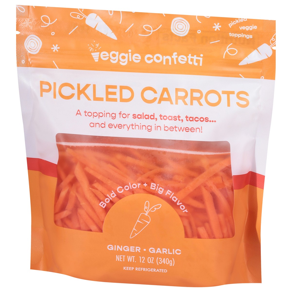 slide 9 of 9, Veggie Confetti Pickled Carrots- 12 oz, 12 oz