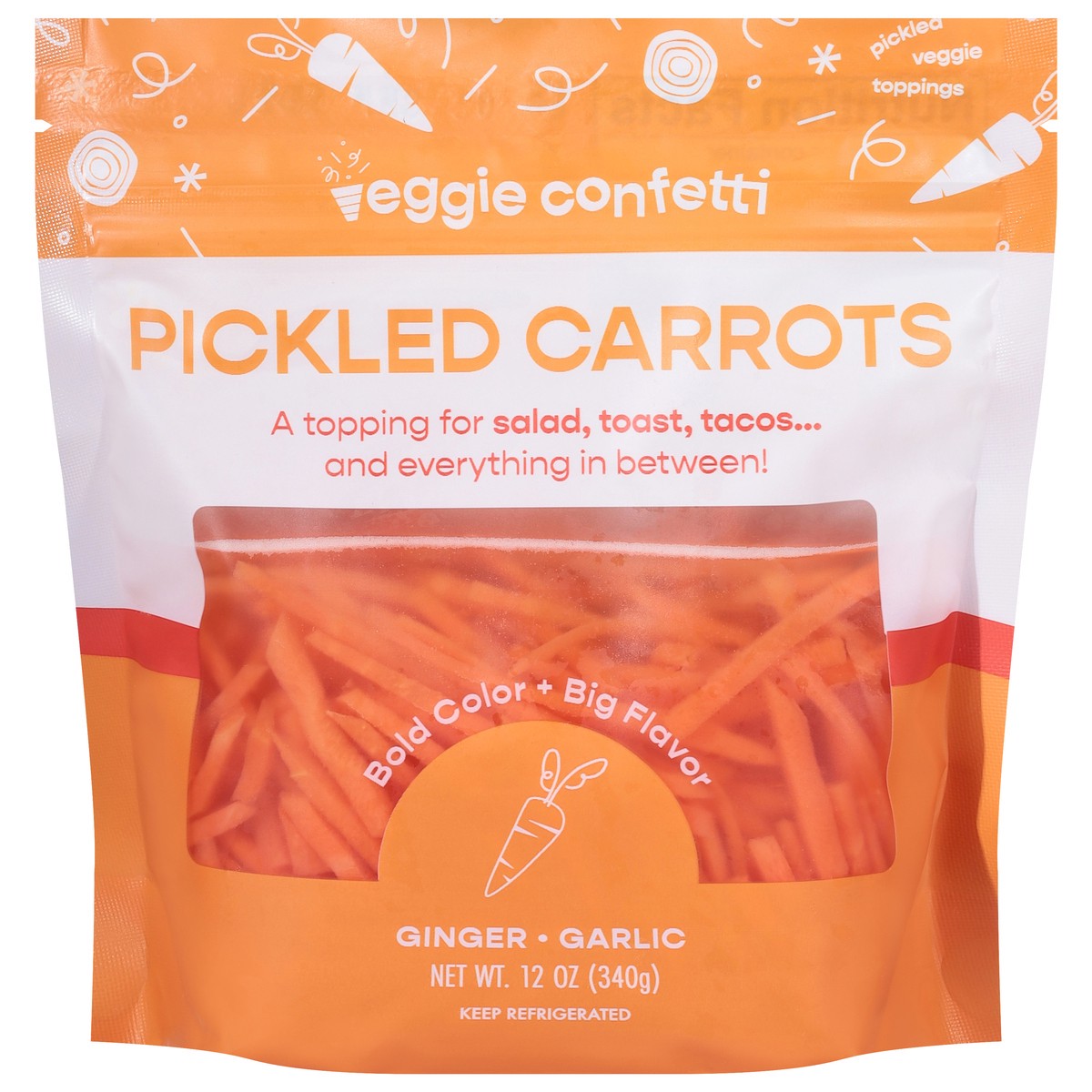 slide 1 of 9, Veggie Confetti Pickled Carrots- 12 oz, 12 oz
