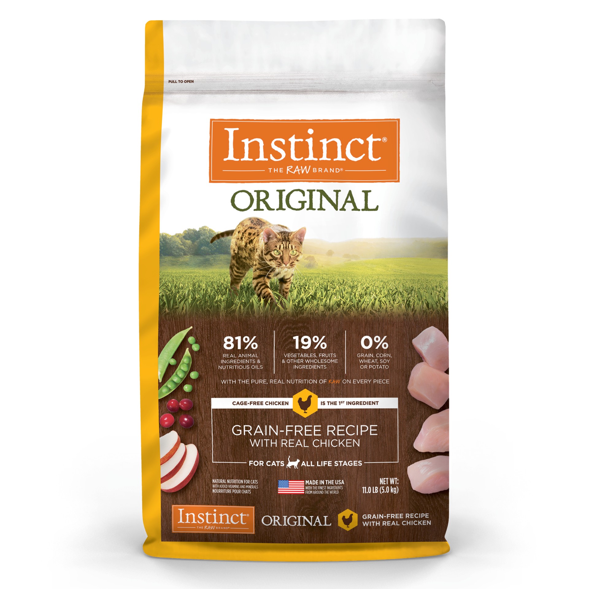 slide 1 of 10, Instinct Original Chicken Dry Cat Food, 11 lb. Bag, 11 lb