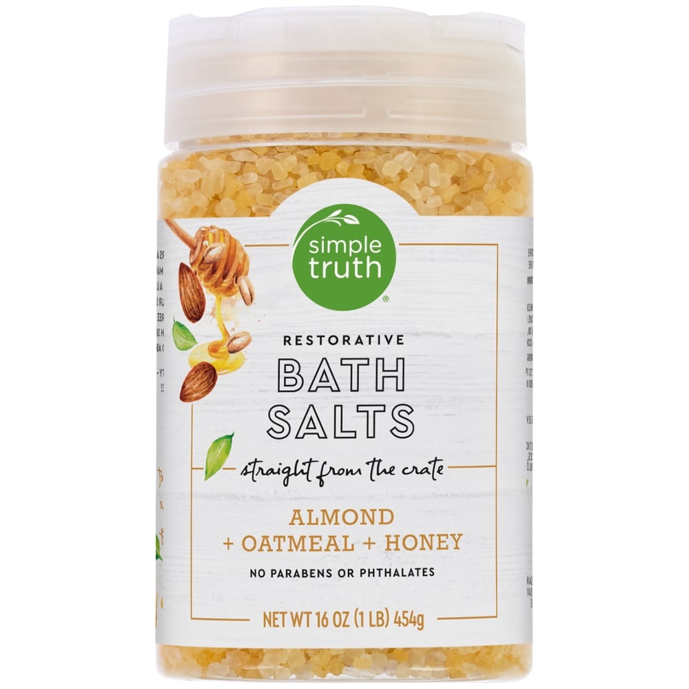 slide 1 of 1, Simple Truth Almond Oatmeal & Honey Restorative Bath Salts, 16 oz