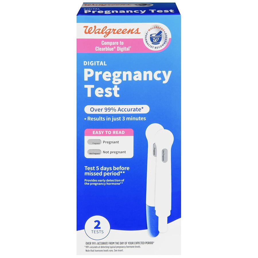slide 1 of 5, Walgreens Digital Pregnancy Tests, 2 ct