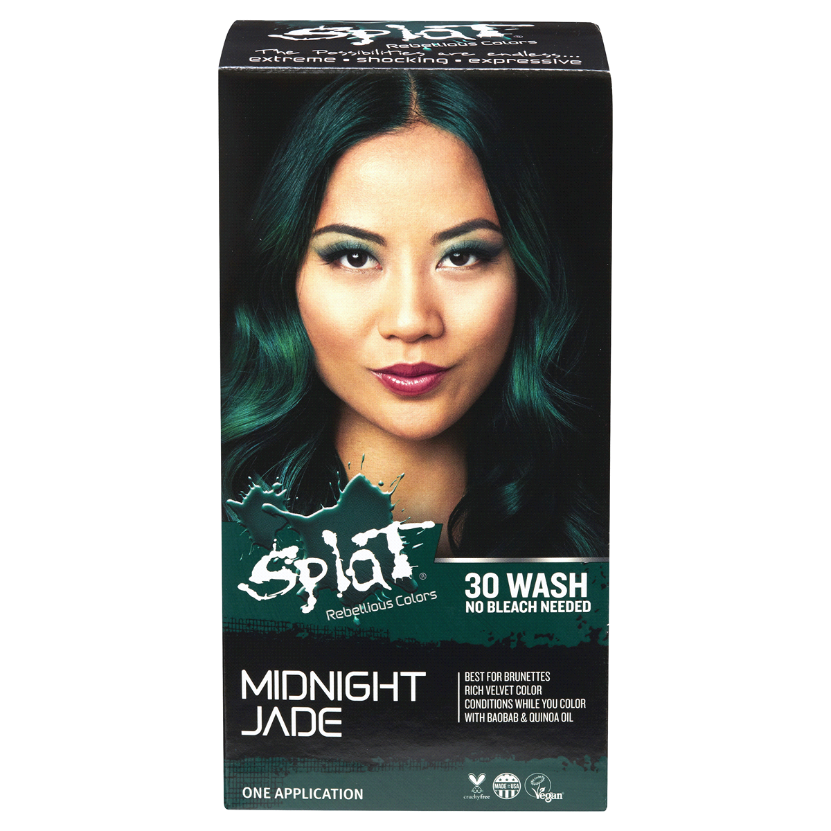 slide 1 of 5, Splat Midnight Jade, One Application, 1 ct