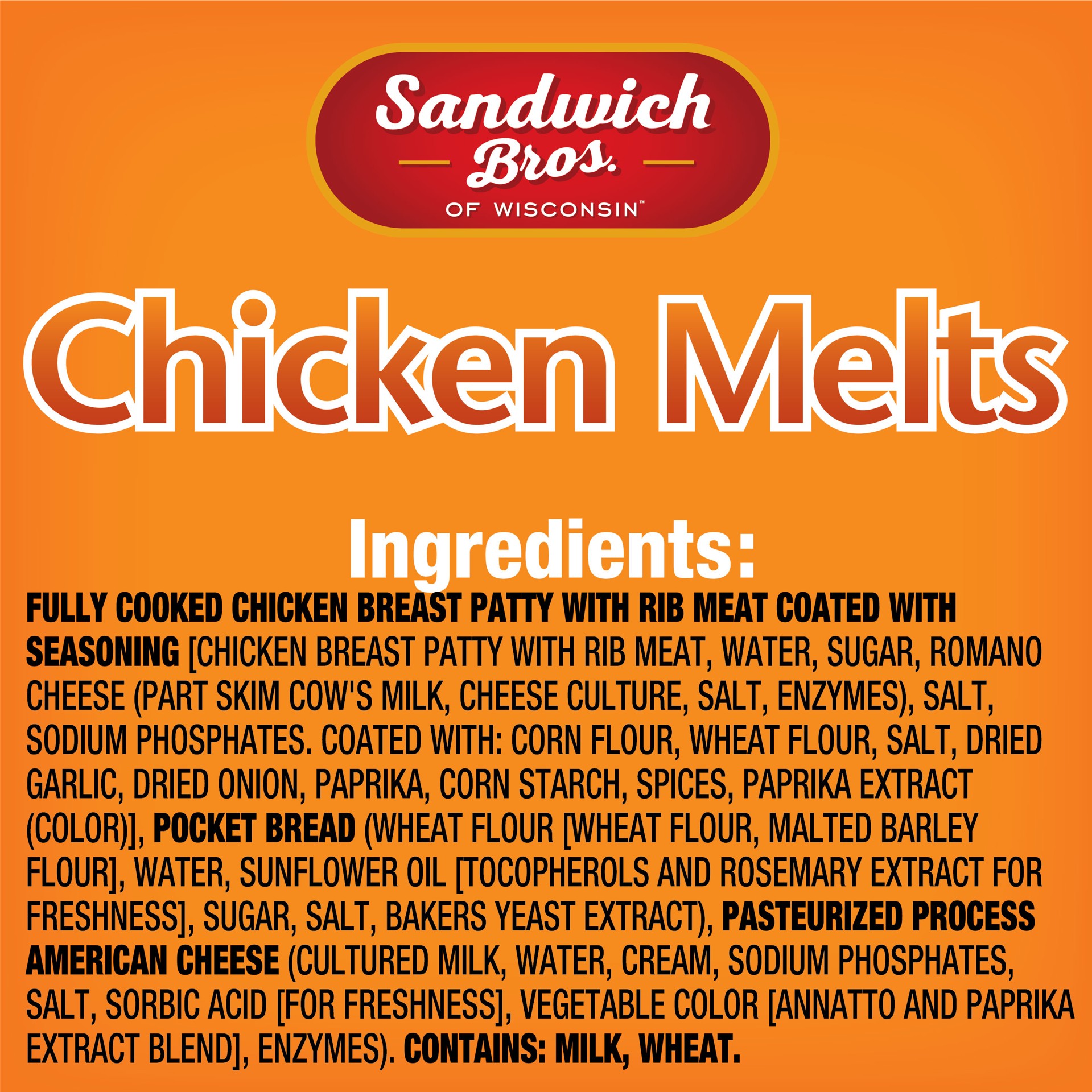 slide 3 of 5, Sandwich Bros. Sandwich Bros Chicken Melt, Frozen Pita Pocket Sandwiches, Frozen Meal, 14 Count, 35 oz, 35 oz