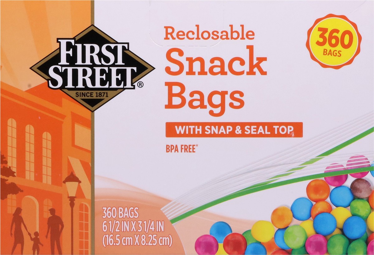 slide 8 of 11, First Street Snack Bags Reclosable, 360 ct