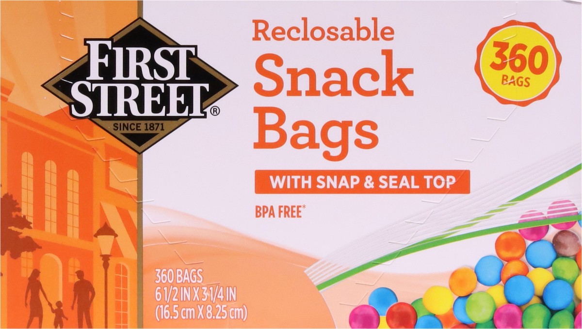 slide 11 of 11, First Street Snack Bags Reclosable, 360 ct