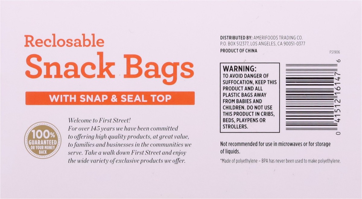 slide 4 of 11, First Street Snack Bags Reclosable, 360 ct