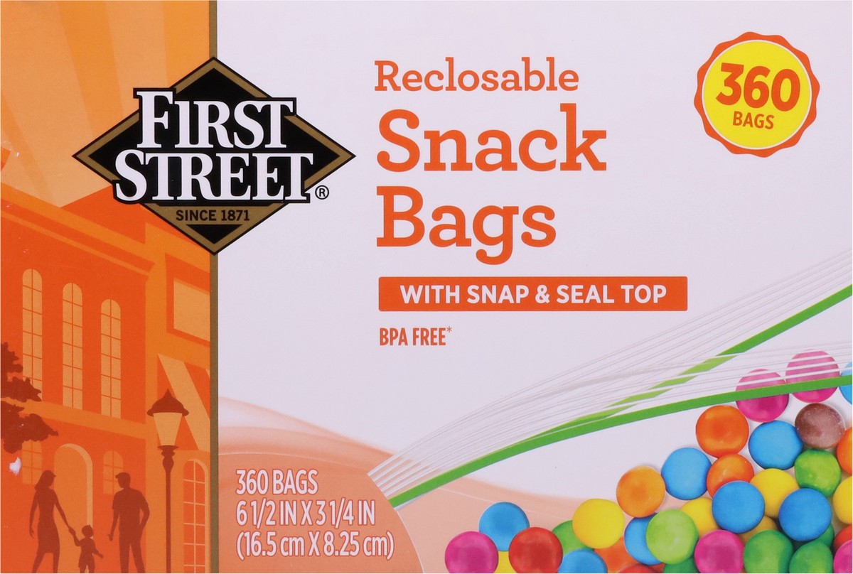 slide 9 of 11, First Street Snack Bags Reclosable, 360 ct