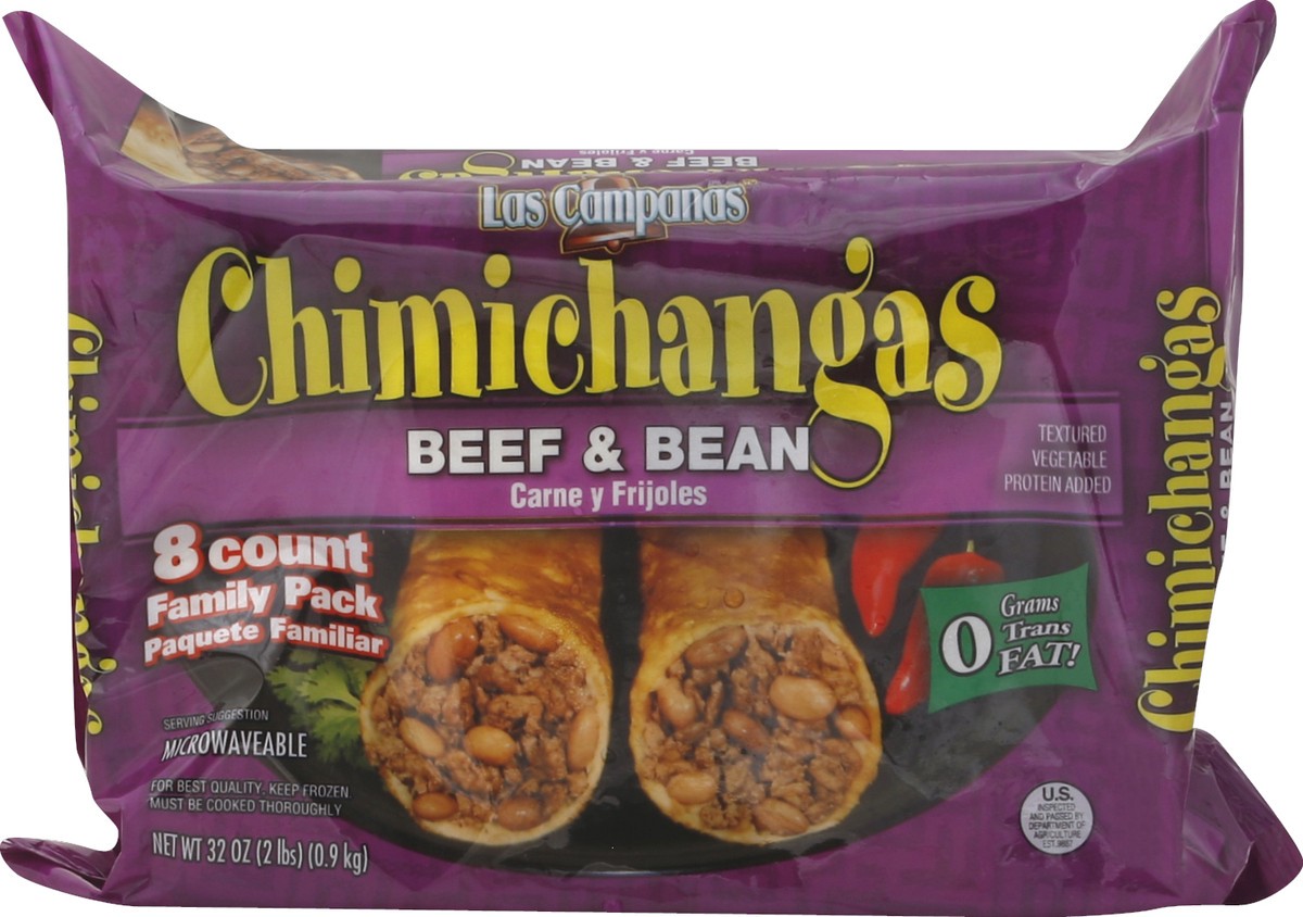 slide 4 of 5, Las Campanas Premium Quality Beef & Bean Chimichangas 8 ea, 36 oz