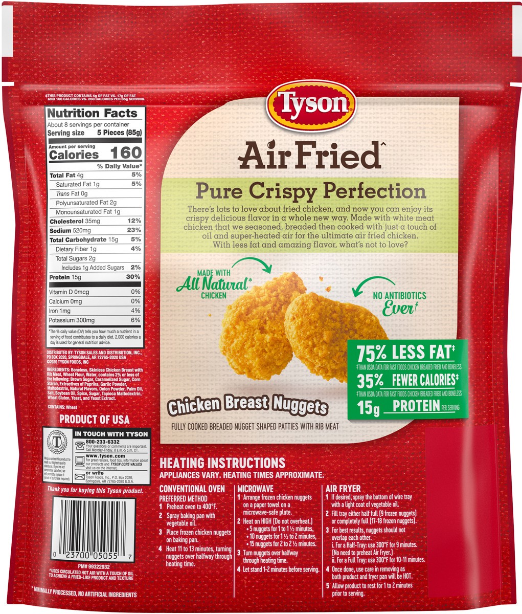 slide 2 of 5, Tyson Air Fried Perfectly Crispy Chicken Nuggets, 25 oz. (Frozen), 708.74 g