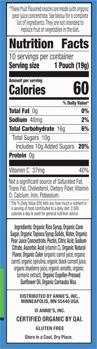 slide 6 of 14, Annie's Organic Building Blocks Fruit Flavored Snacks, Assorted Fruit Flavors, Gluten Free, 10 Pouches, 7 oz, 10 ct
