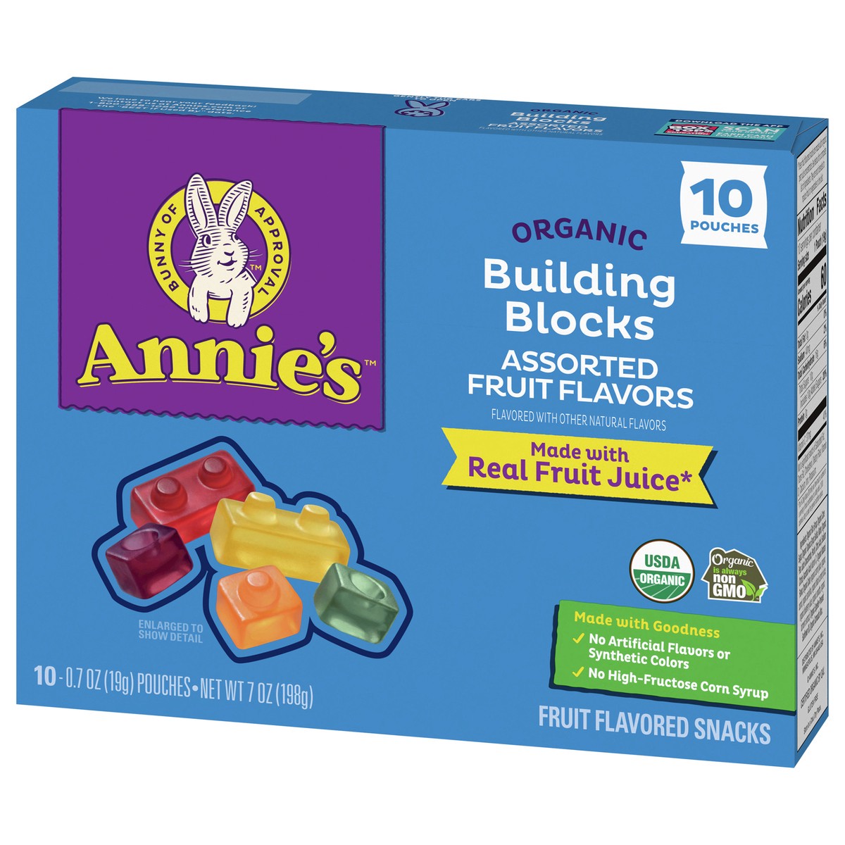 slide 9 of 14, Annie's Organic Building Blocks Fruit Flavored Snacks, Assorted Fruit Flavors, Gluten Free, 10 Pouches, 7 oz, 10 ct