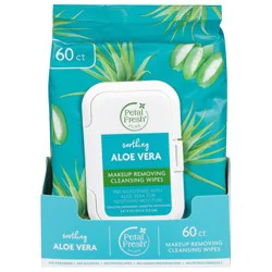 Petal Fresh Pure Makeup Removing Soothing Aloe Vera Cleansing Wipes - 60 ct