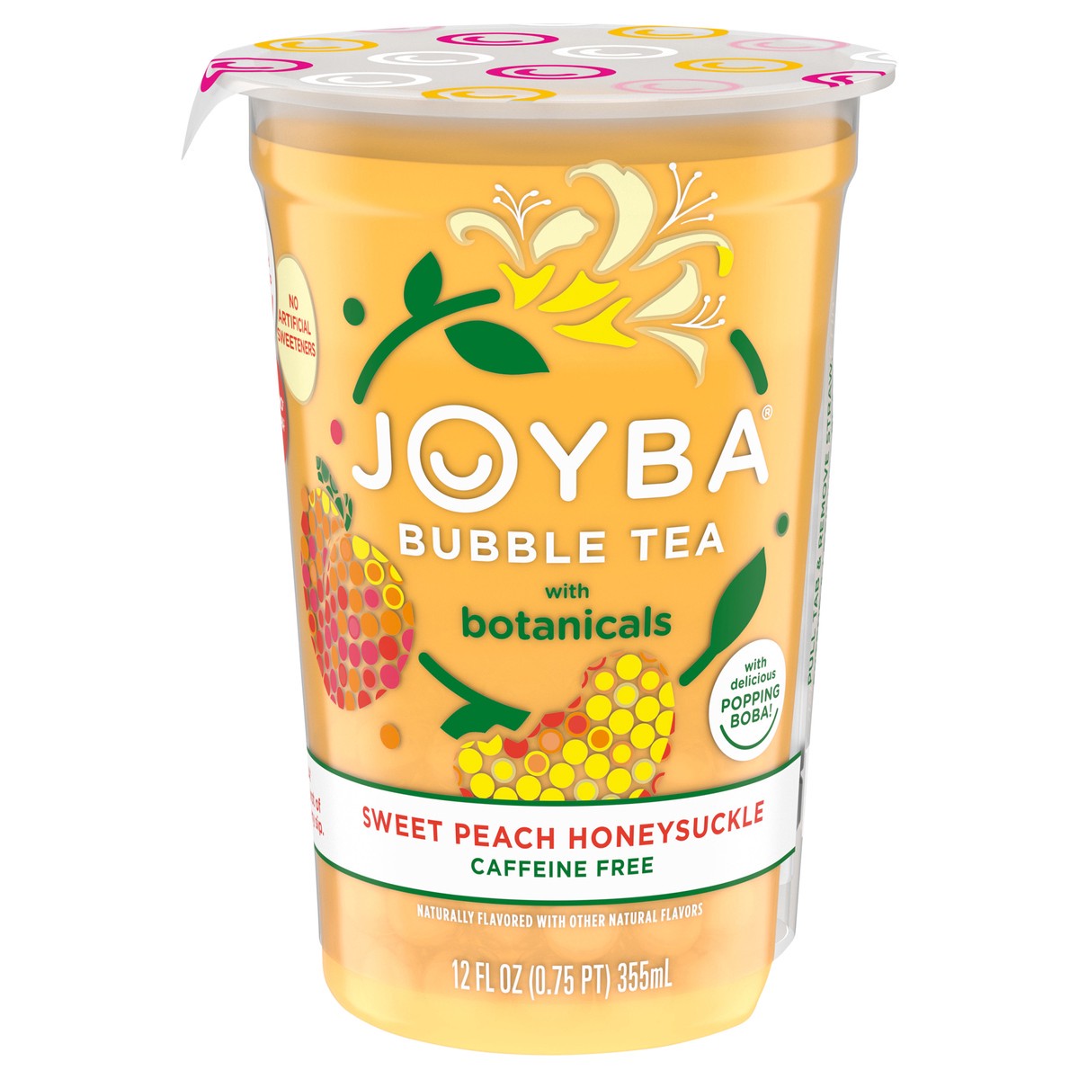 slide 3 of 11, JOYBA Sweet Peach Honeysuckle Bubble Tea 12 fl oz., Cup, 12 fl oz