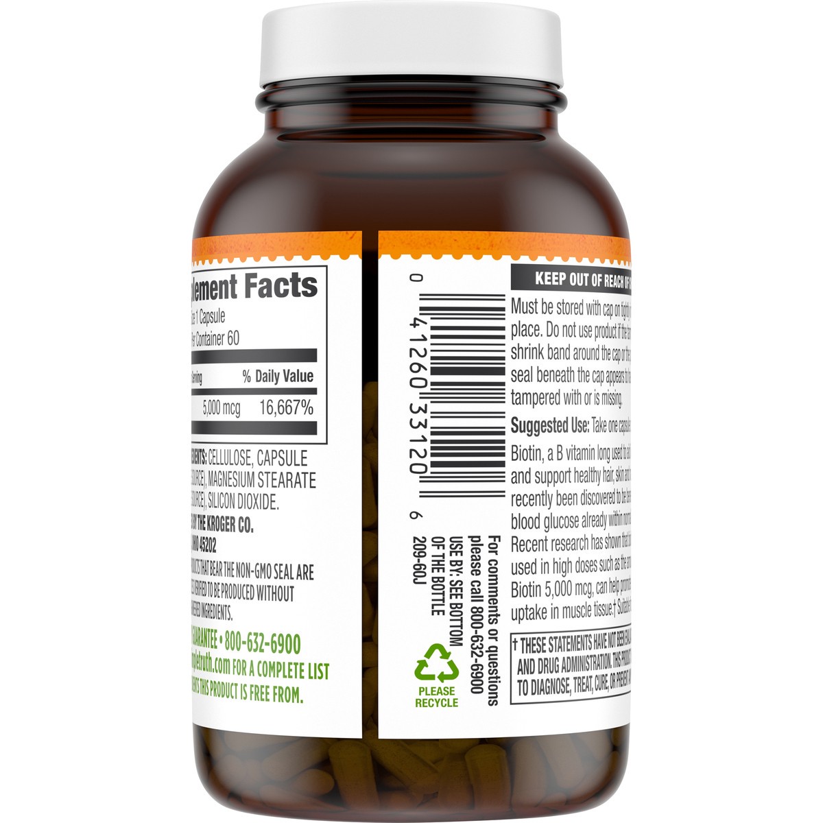 slide 9 of 13, Simple Truth Biotin 5,000mcg Dietary Supplement Vegetarian Capsules 60 ct Bottle, 60 ct