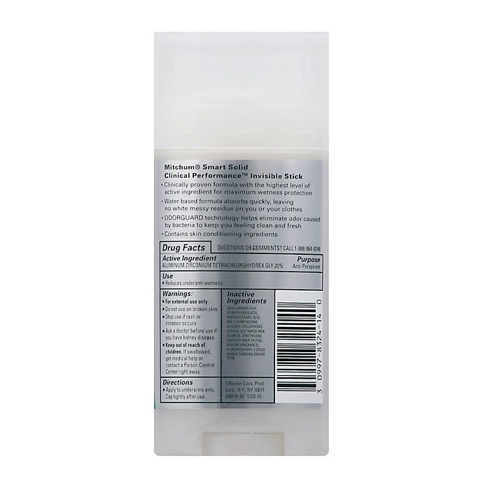 slide 2 of 2, Mitchum Smartsolid Clinical Performance Invisible Solid Deodorant, 2.5 oz
