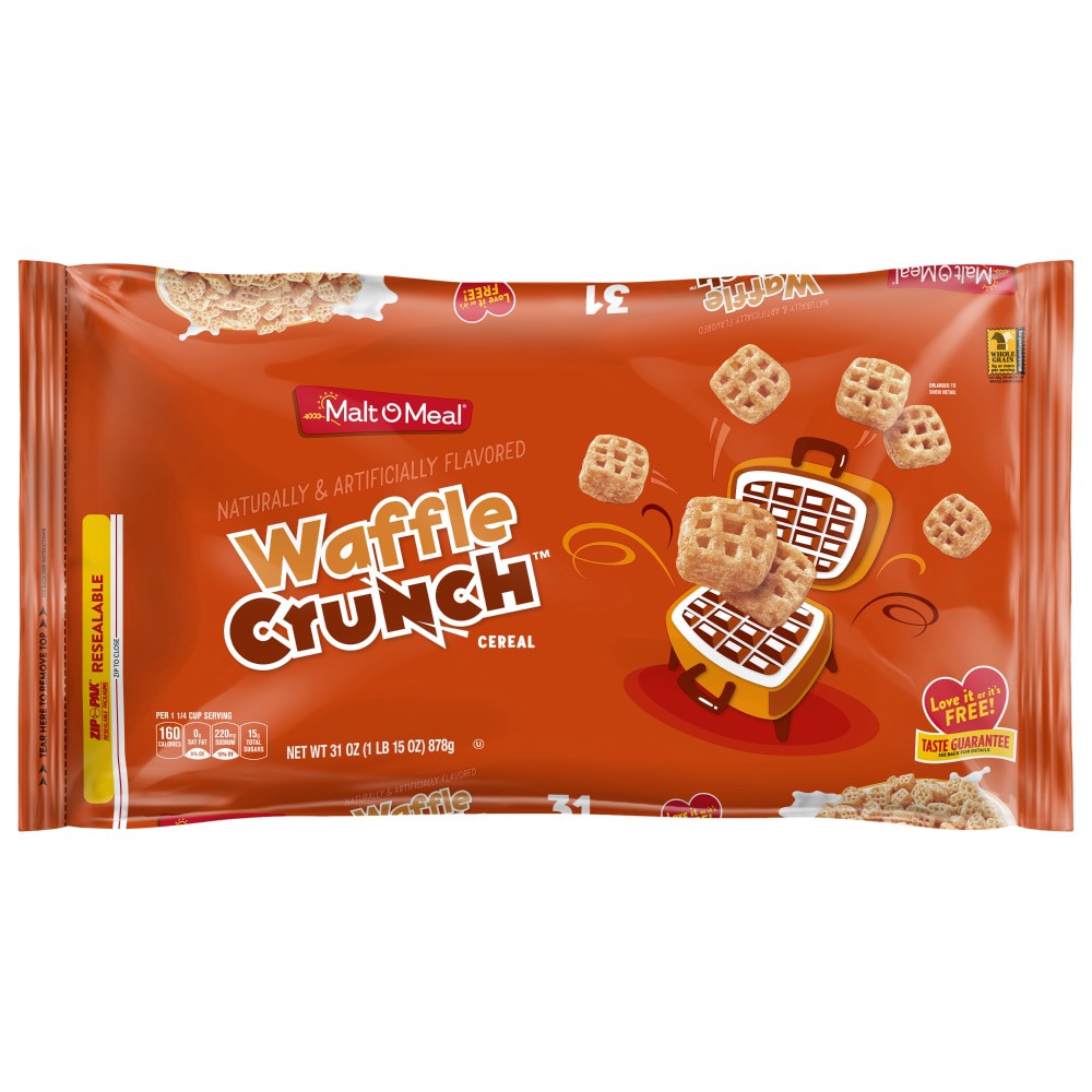 slide 1 of 1, Malt-O-Meal Malt O Meal Waffle Crunch, 31 oz