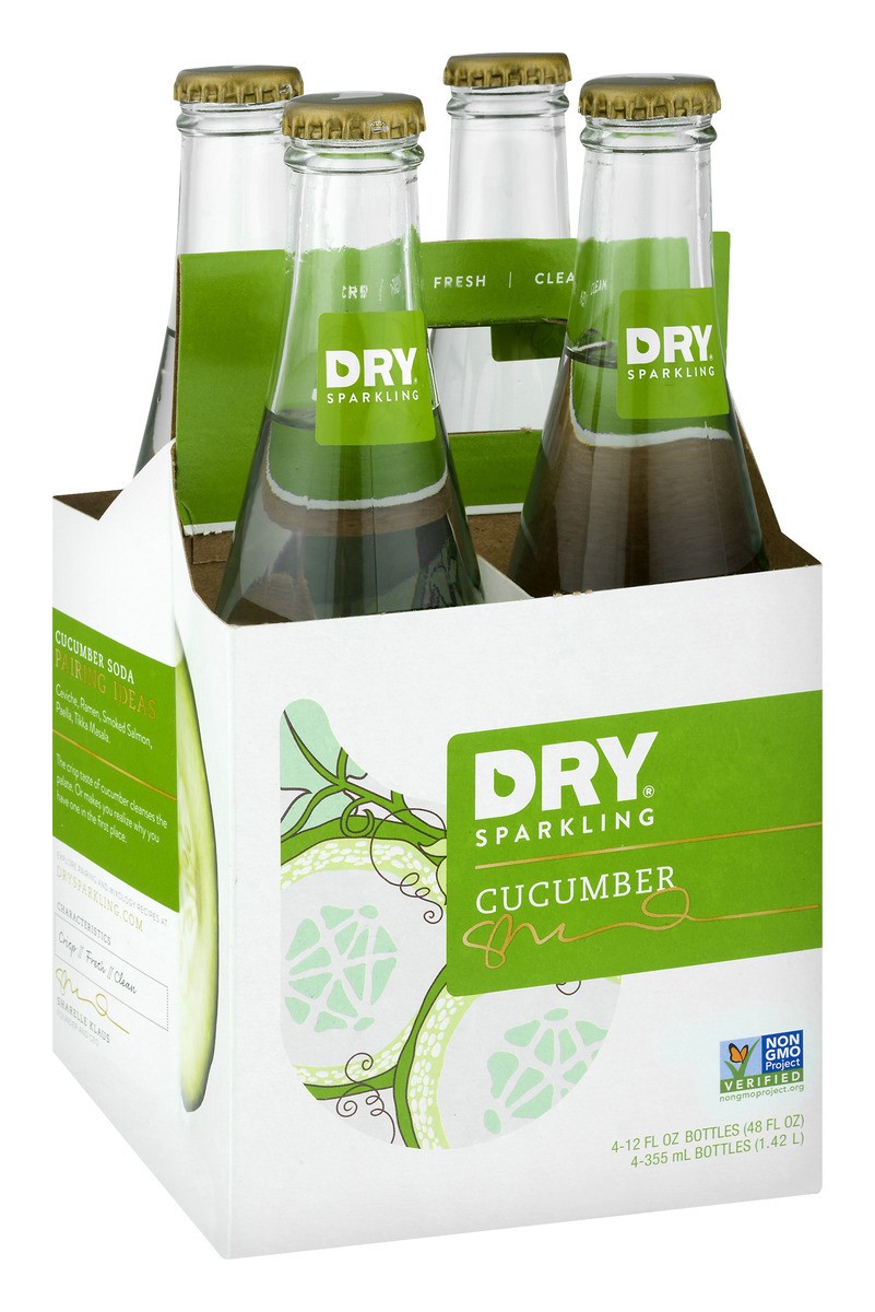 slide 8 of 10, DRY Sparkling Cucumber Soda - 4 ct; 12 fl oz, 4 ct; 12 fl oz