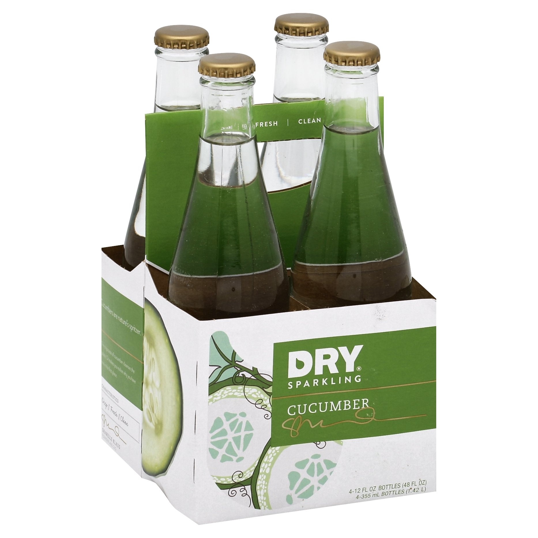 slide 1 of 5, DRY Sparkling Cucumber Soda, 4 ct; 12 fl oz