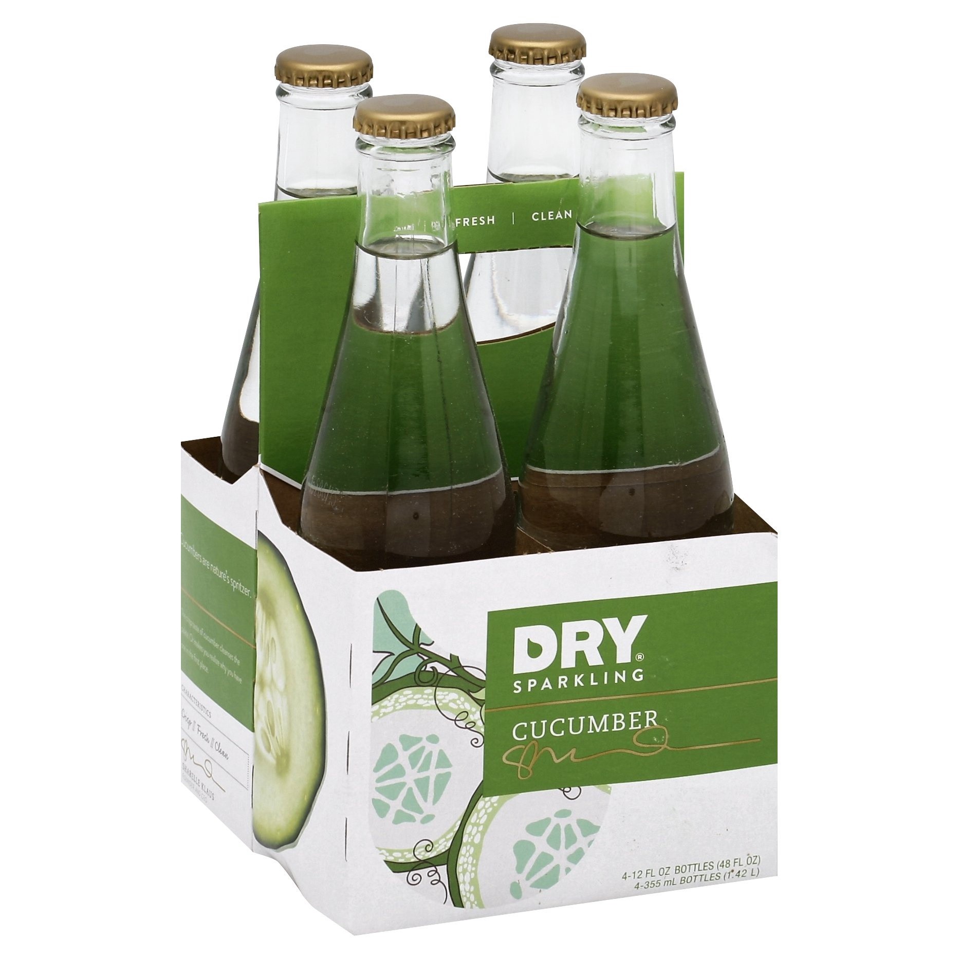 slide 1 of 10, DRY Sparkling Cucumber Soda - 4 ct; 12 fl oz, 4 ct; 12 fl oz