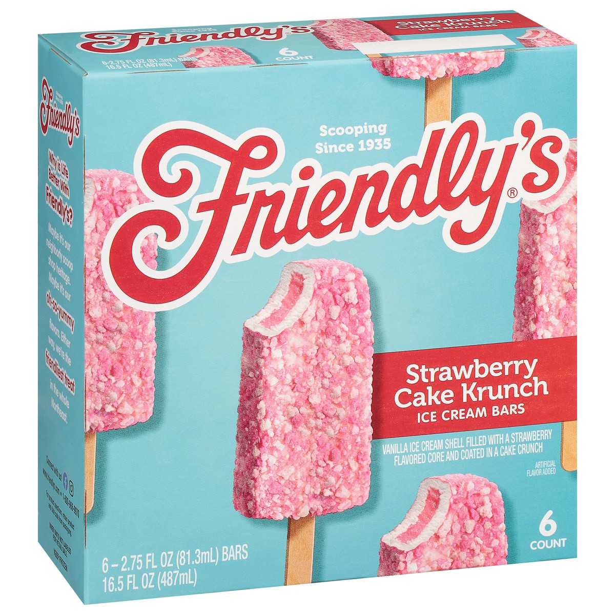 slide 7 of 9, Friendly's Ice Cream Bars - Strawberry Cake Krunch, 6 ct