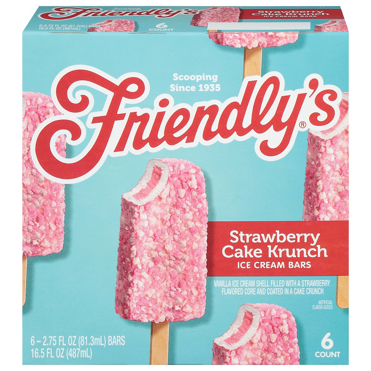 slide 1 of 9, Friendly's Ice Cream Bars - Strawberry Cake Krunch, 6 ct