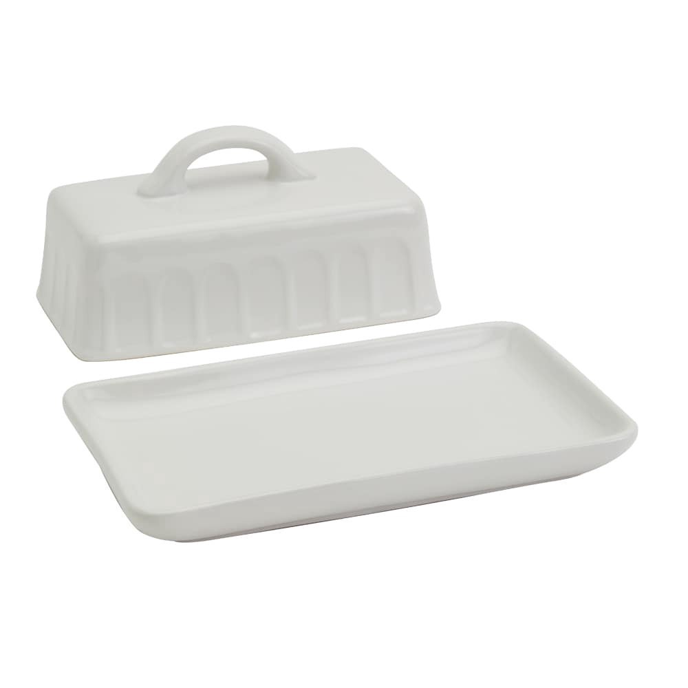 slide 2 of 2, Tabletops Unlimited Mason Craft And More Stoneware Cafe Butter Dish - White, 1 ct
