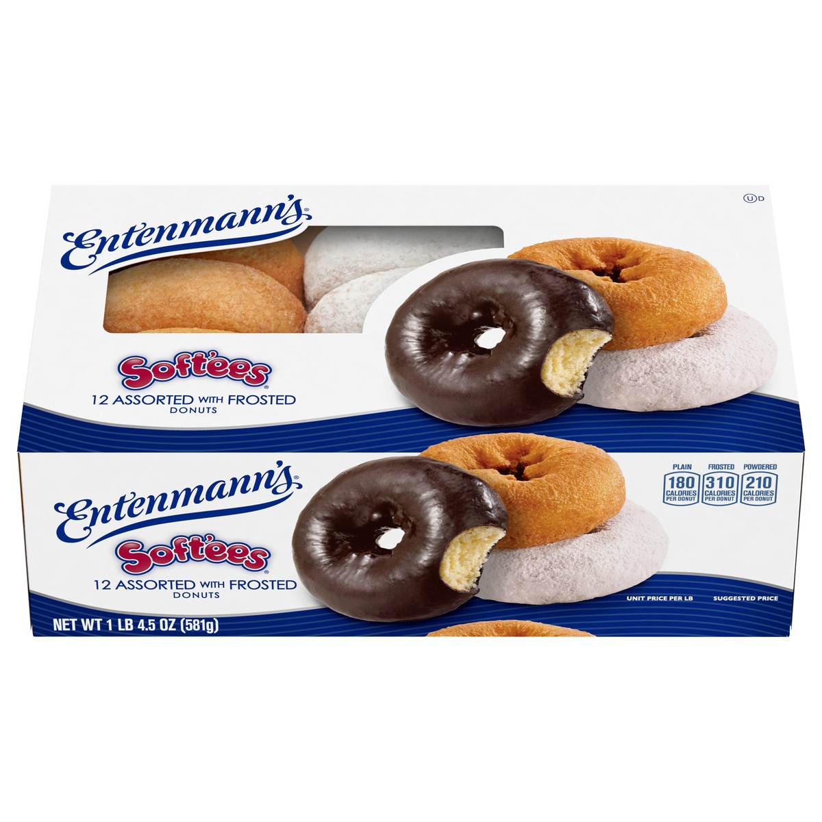 slide 1 of 5, Entenmann's Soft'ees Assorted With Frosted Donuts, 12 count, 12 ct