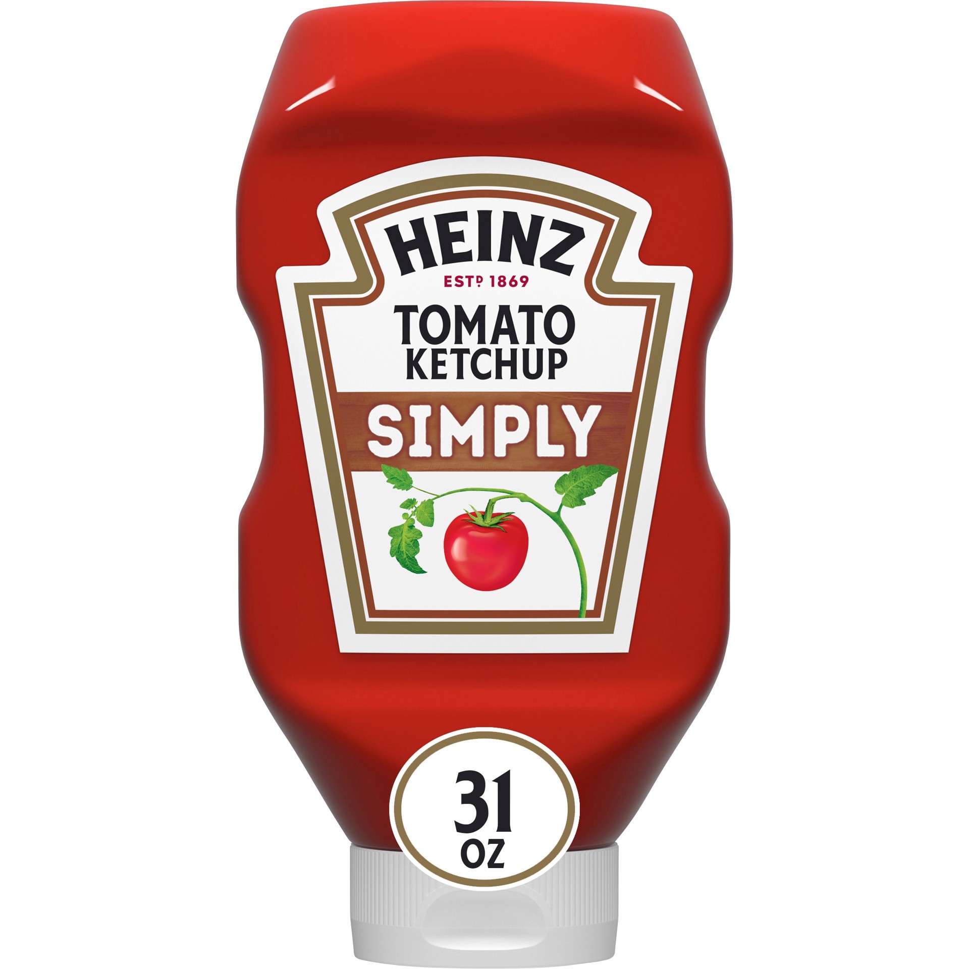 slide 1 of 8, Heinz Simply Tomato Ketchup with No Artificial Sweeteners, 31 oz Bottle, 31 oz