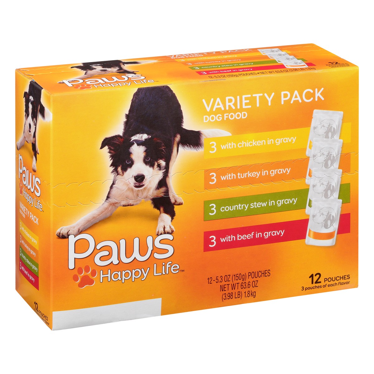 slide 2 of 9, Paws Happy Life Variety Pack Dog Food 12 ea, 12 ct