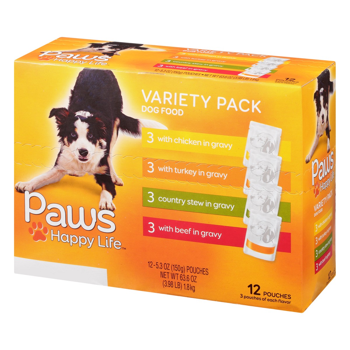 slide 8 of 9, Paws Happy Life Variety Pack Dog Food 12 ea, 12 ct